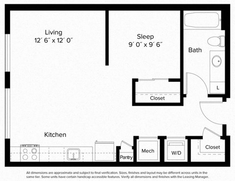 Studio 1 bath I at Fort Totten Square, Washington